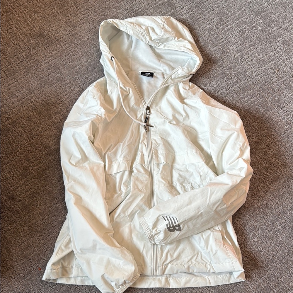 White Hooded Windbreaker Jacket